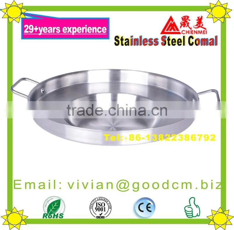 Comal Stainless Steel 22" Concave Outdoors Stir Fry Heavy Duty Comal Para Freir