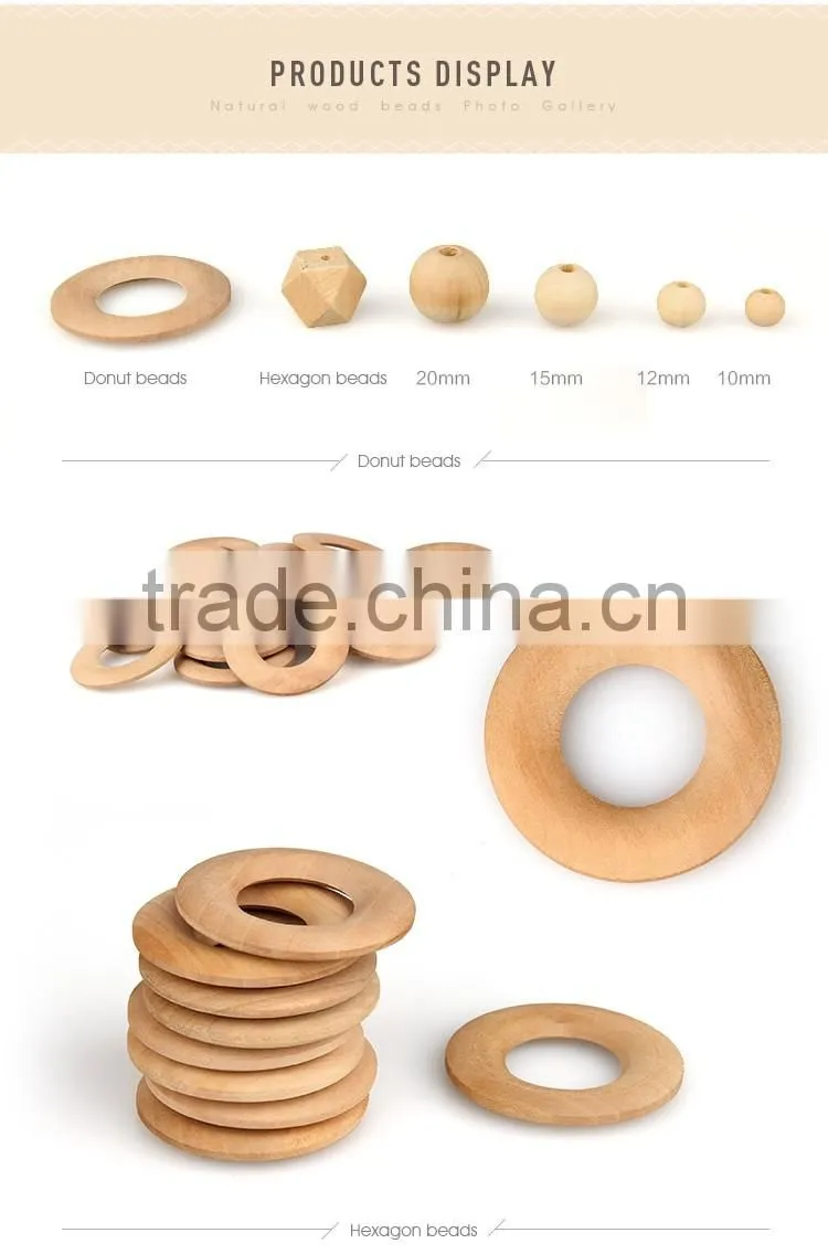 Cheap safety non-toxic loose wooden beads wholesale
