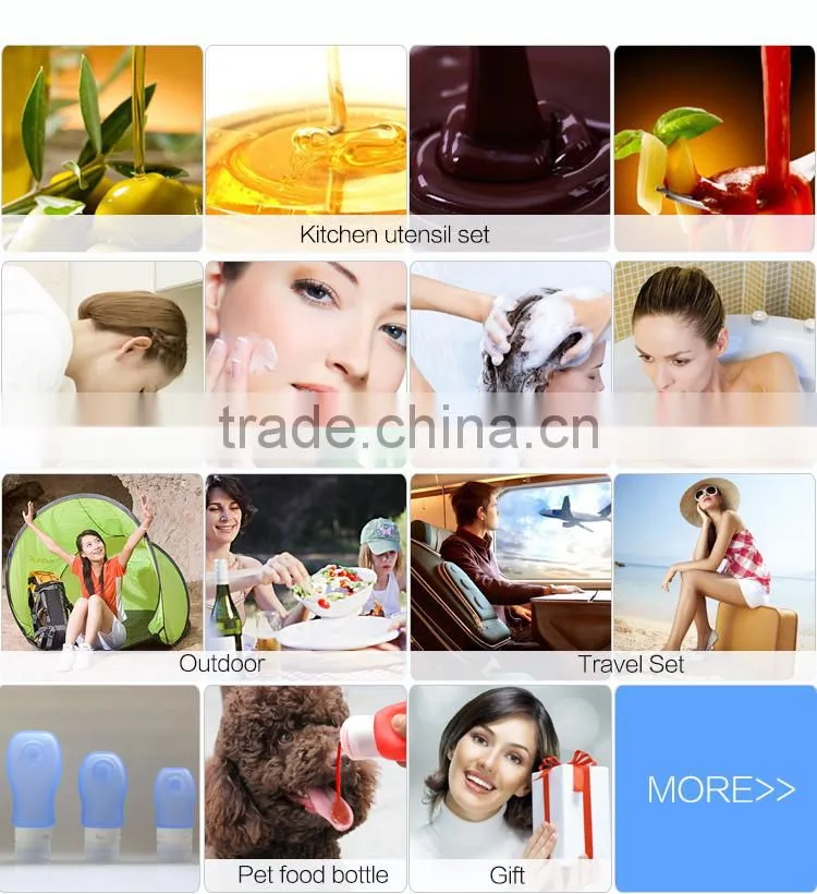 2017 new design BPA Free travel bottles for shampoo lotion soap sun cream