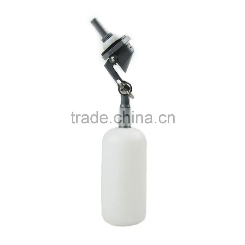Mini Plastic Float Valve, Tank Mount, Adjustable Arm, 1.5 gpm at 60psi 1/4" Barbed