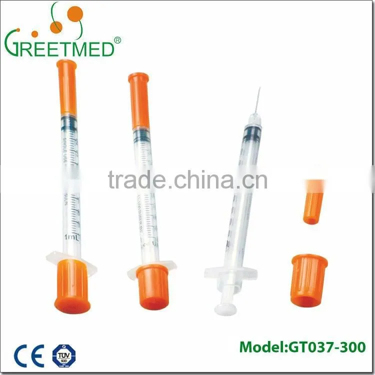 CE FDA approval orange cap insulin syringe
