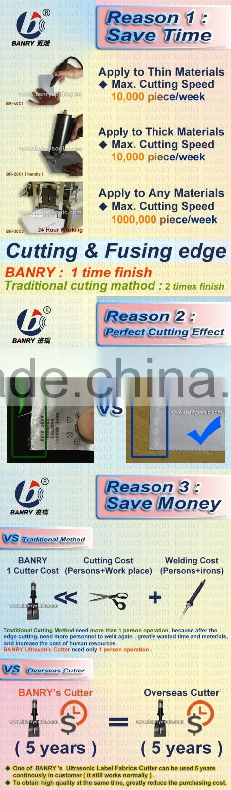 1000000 pieces/week No rough edge label cutting 30khz ultrasonic horn