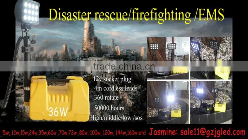 led marine searchlight RLS-9936 36w rechargeable hunting spotlight from guangzhou JGL
