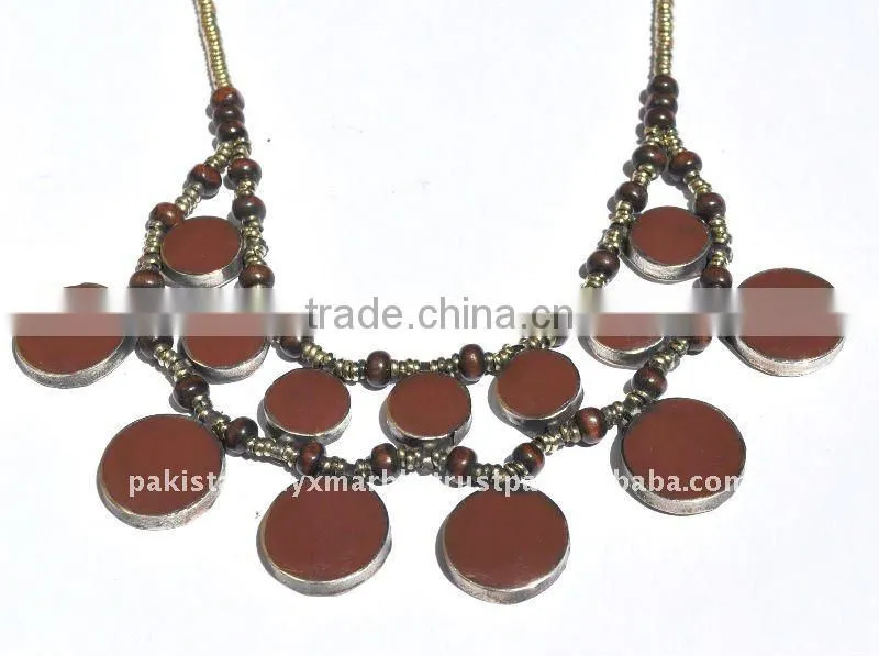 Ethnic Tribal kuchi afghan silver tourquoise neckleces Jewelry Kuchi nomads
