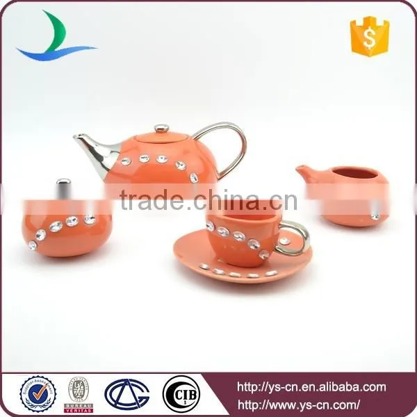 antique design hot selling tea coffee set with diamond