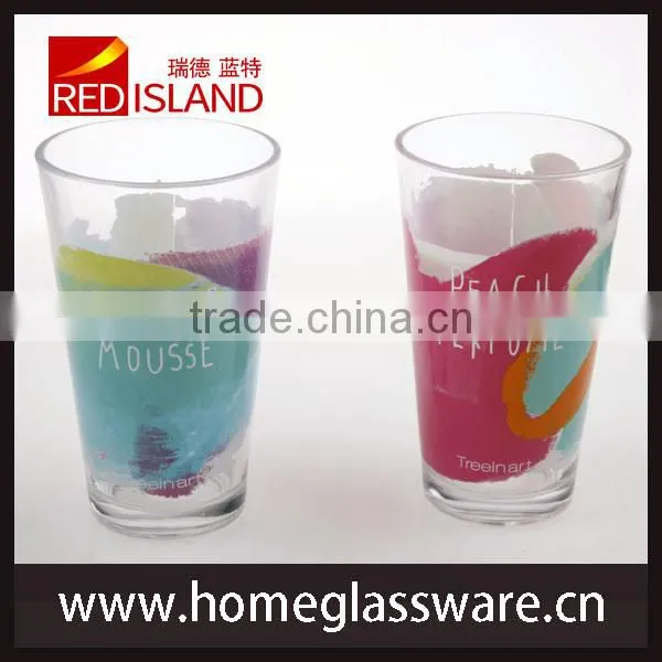 glass manufactory supply print color tumbler tee cup