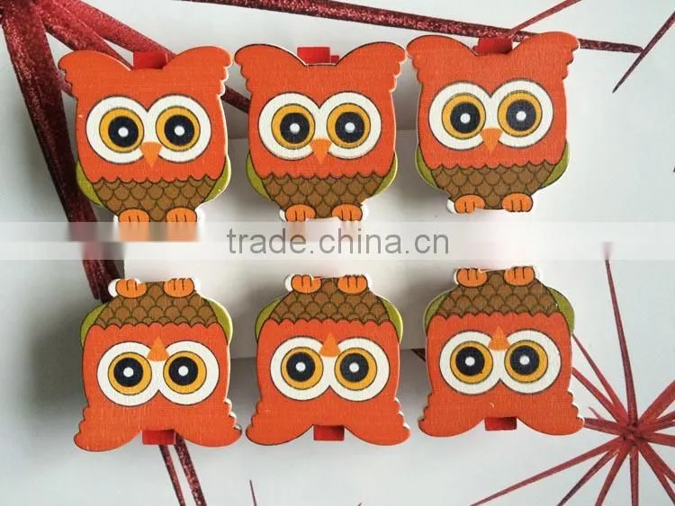 wooden decoration wooden pegs,decoration clips owls pegs gifts