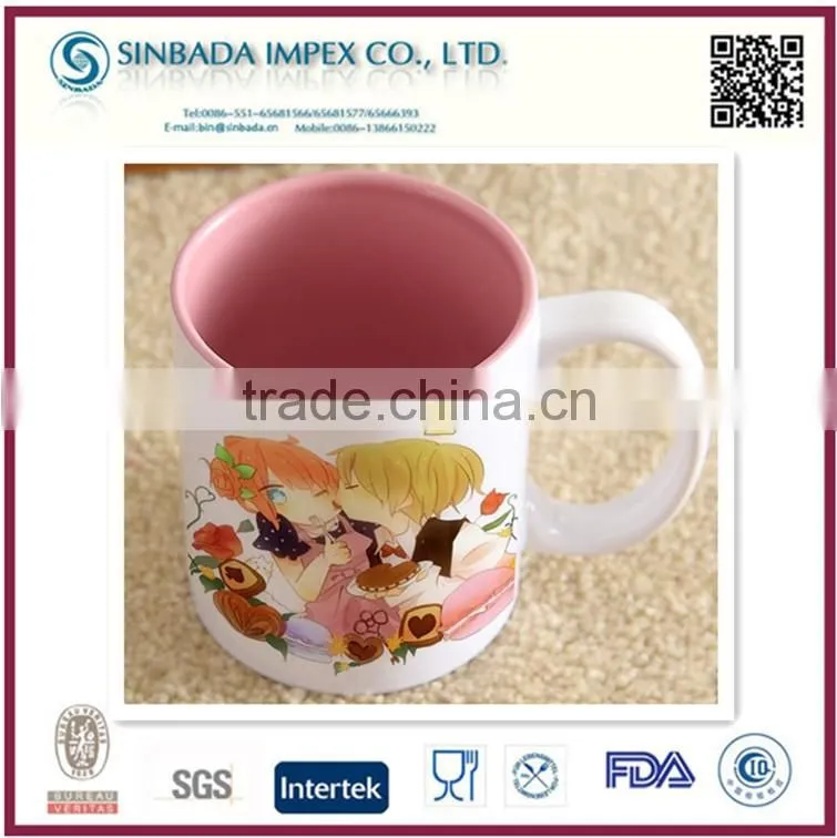 ceramic type A/B grade color changing thermos mug