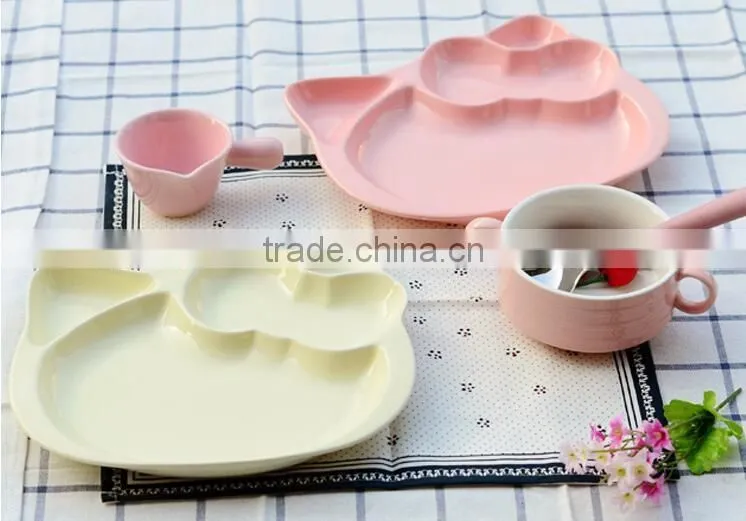 10inch microwave oven and dishwasher saftey cat shape ceramic plate cute ceramic plate