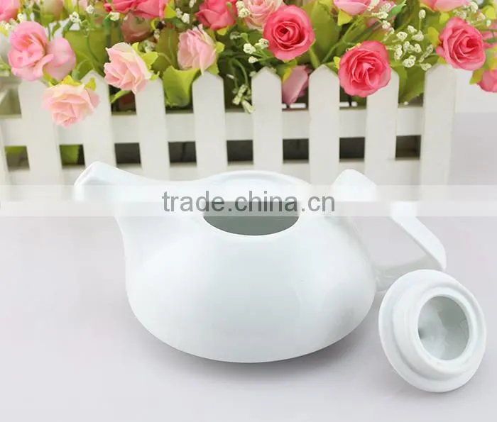 bulk supply wholesale cheap custom logo Euro style white porcelain tea pot, cheap ceramic teapot