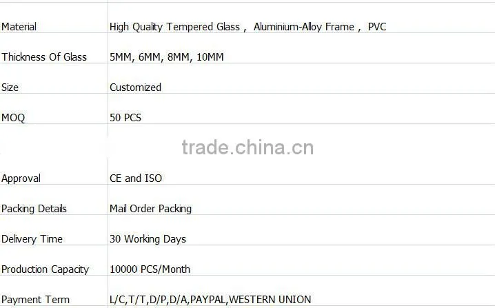 High Quality Frame Bath Screen For Shower Enclosure