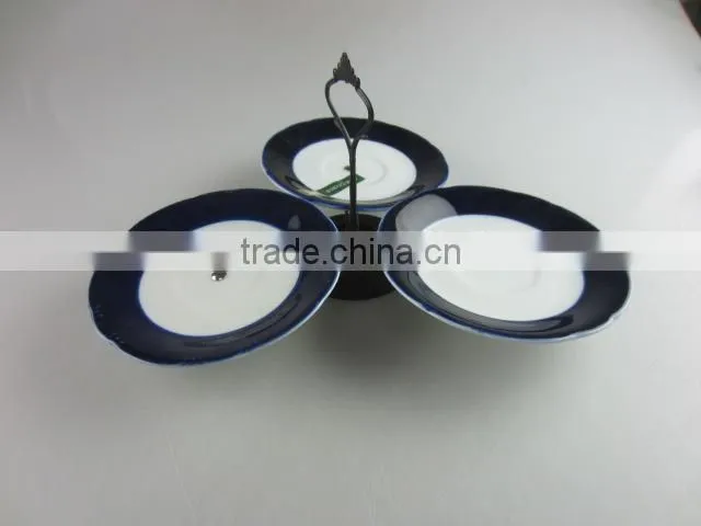 Glazed ceramic cake stand with color box in stock