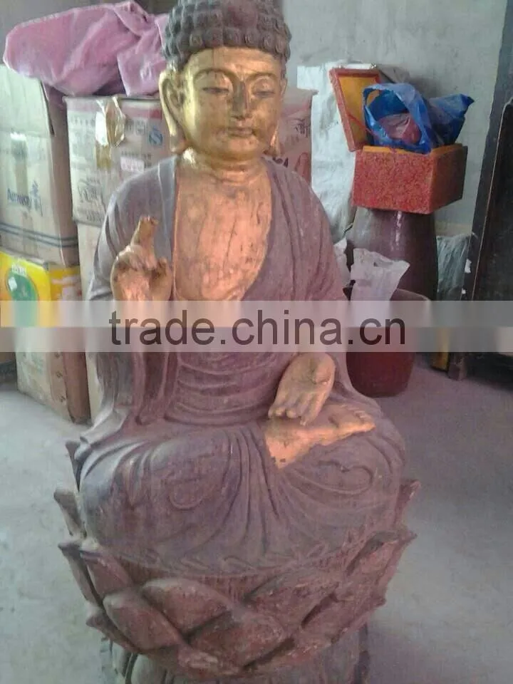 hand made antique wooden carving statue wood buddha statue Kuanyin buddha statue