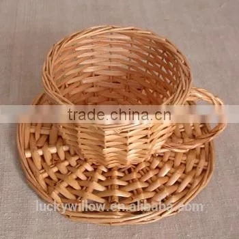 Vintage wicker cup, wicker tea cup