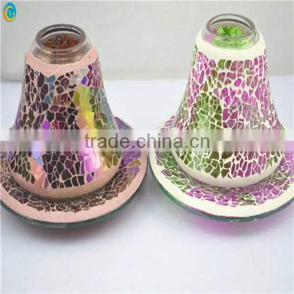 2014 Glass Mosaic Candle Holders