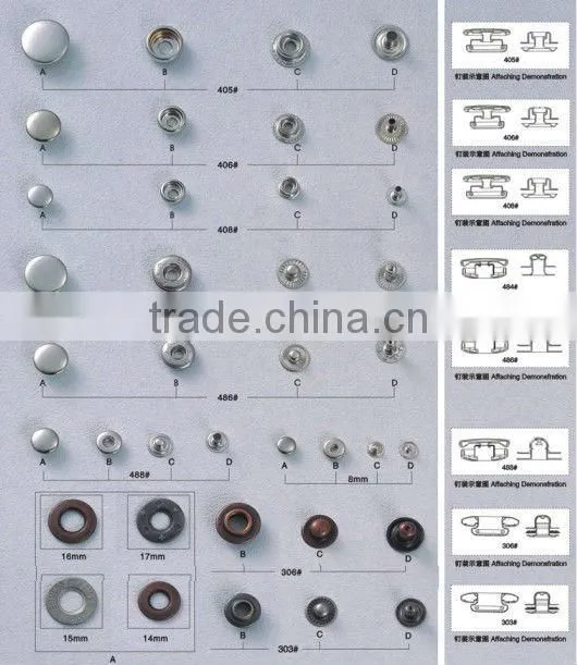 KMJ-2113 professional high quality metal clothed snap buttons
