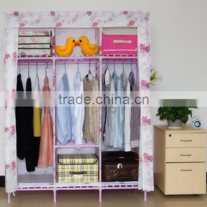 fabric high quality assemble fabric wardrobe for home furniture