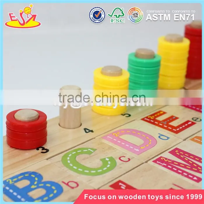 Wholesale educational kids wooden count toy baby preschool teaching aid wooden count toy W12E001