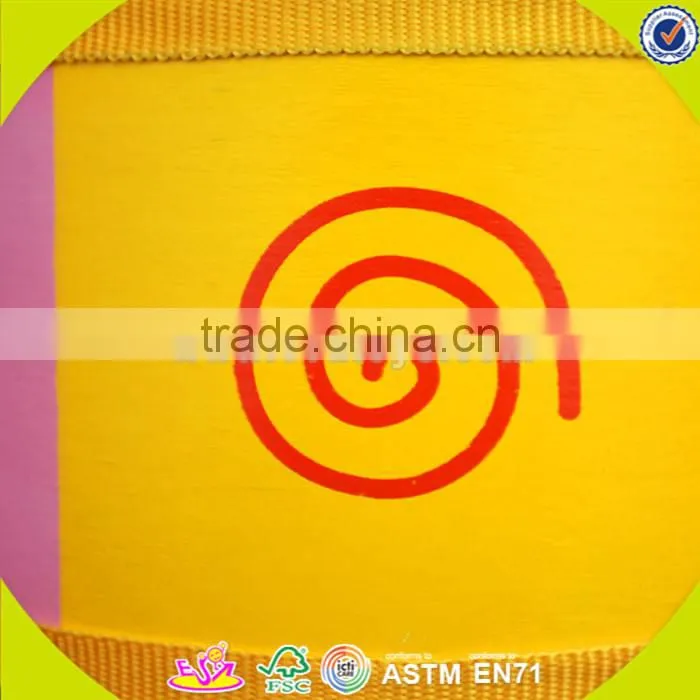 wholesale simple style wooden toy double drums funny wooden toy double drums for toddlers W07J004