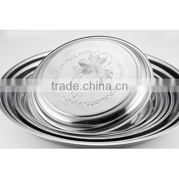 25cm to 80cm Kitchen Stainless Steels Round Serving Tray