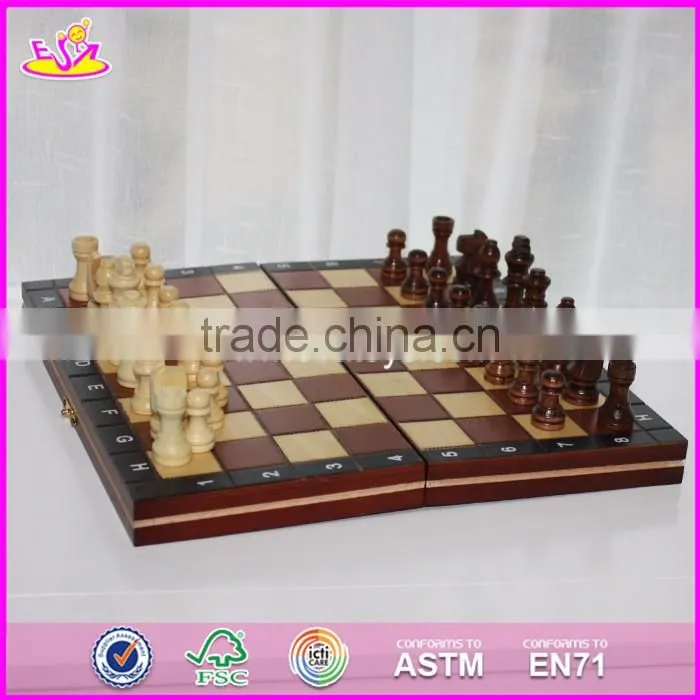 2017 New design children educational wooden chessboard with chess pieces W11A055
