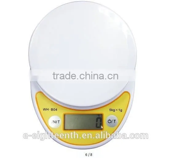 2016 new arrival hot sale 5KG 5000G/1G Home Kitchen Scale Digital LCD Diet Food Weight 3 Units with Bowl