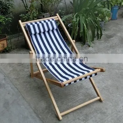 Outdoor portable Wooden Beach Folding Chairs with canvas Wholesale