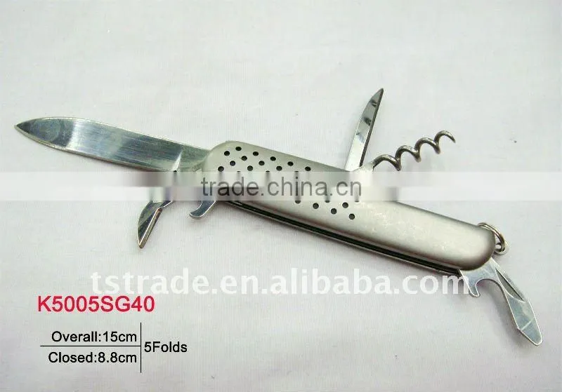 "stock"New design multi knife Novelty pocket knife multi function utility kinfe LED knife( K011H3)