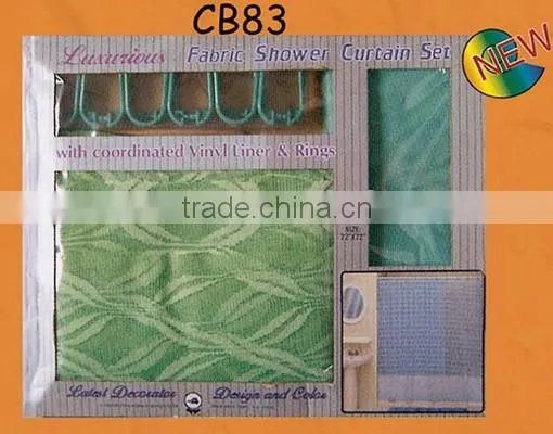 2pcs Luxurious Fabric Net Shower curtain Set---Factory
