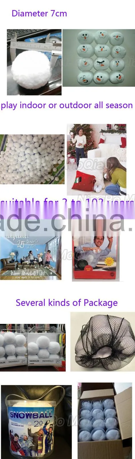 for Home play safe and soft Fight - Snowtime Anytime decoration instant snow for xmas -indoor snowballs