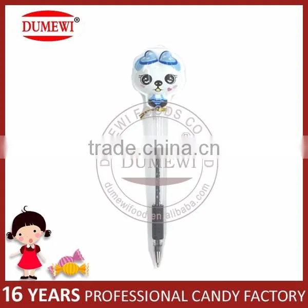 Lovely Animal Shape Lollipops Candy with Funny Pen Cap Toy