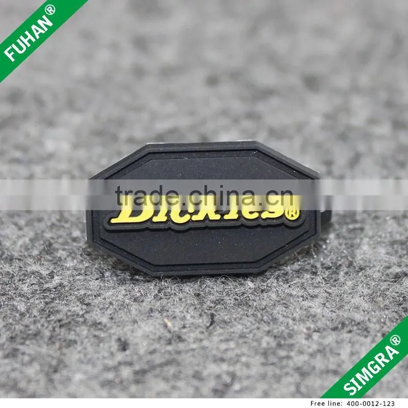 Brand Name Logo Embossed Printing Durable Rubber PVC Labels