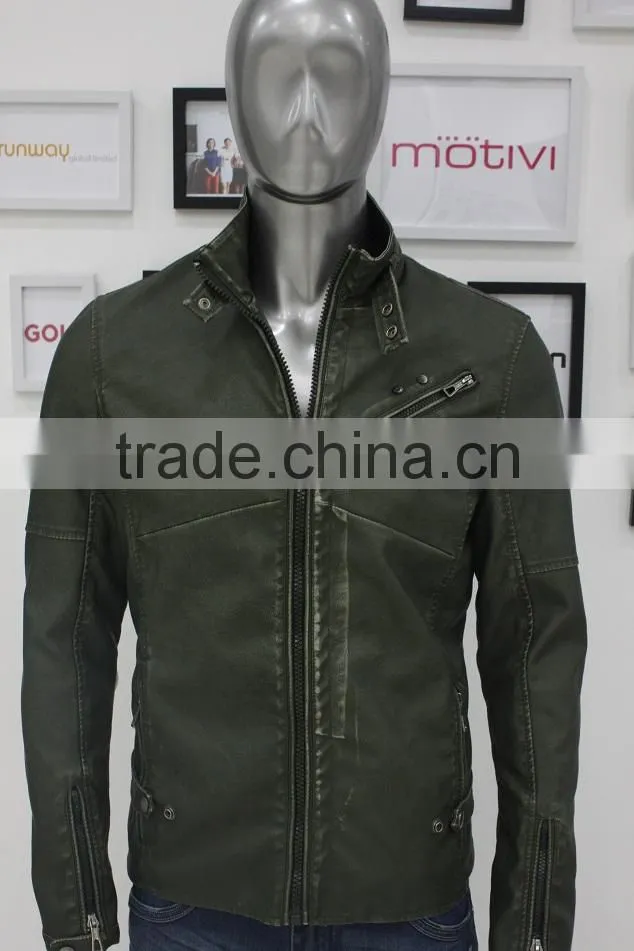 2014 fashion spain man PU leather jacket custom made high qulity jacket