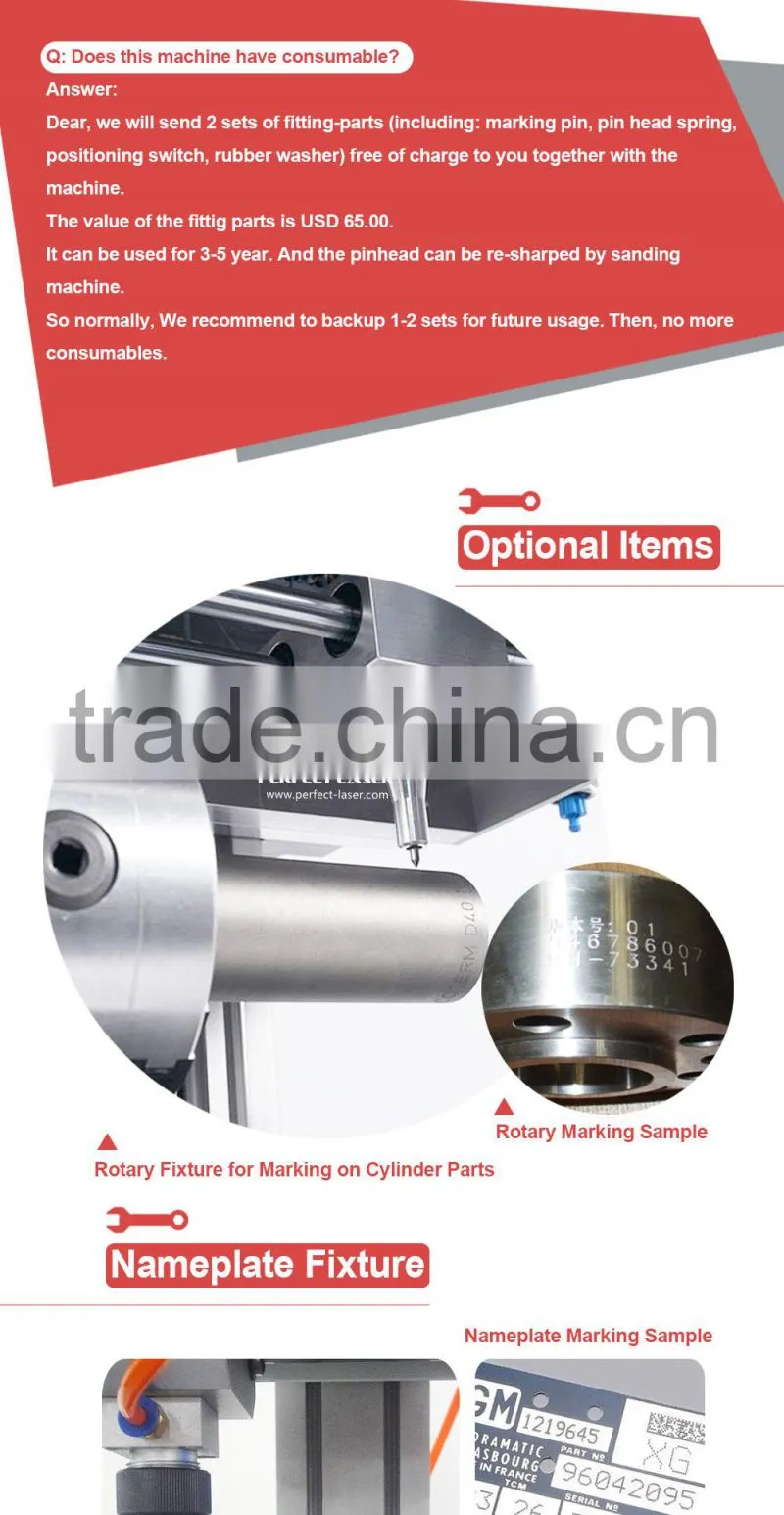 China supplier Vin code Sign nameplate desktop Pneumatic metal parts dot peen marker device
