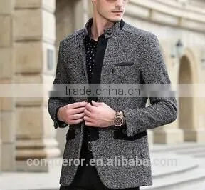 Men's grey suit, notch label made to measure suit . BCT010