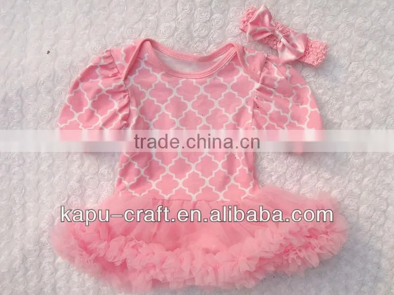 New Arrival quatrefoil cotton bodysuit with skirt