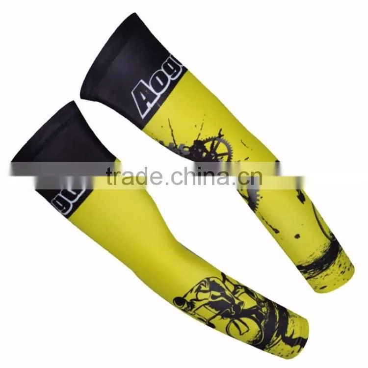 Custom dye sublimation printing cool elastic Men and women riding warmer UV sun arm sleeves