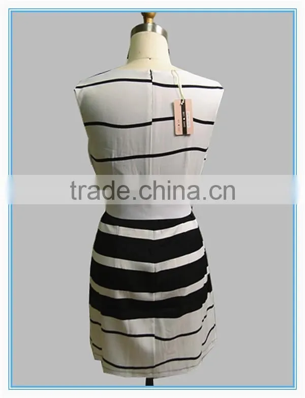 Print Strip Dress Woman Fashion 2016