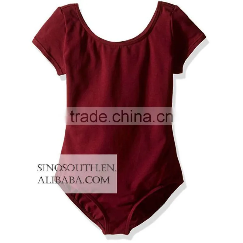 2017 Wholesale Kids Girl's Dance short sleeve toddler leotard gymnastics
