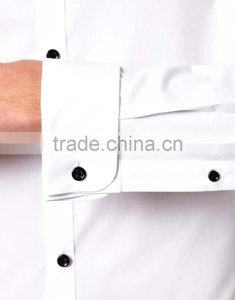 latest mens double cuff white dress shirt