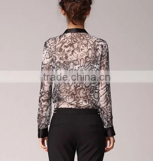 latest elegant women shirt/chiffon casual shirt designs 2013