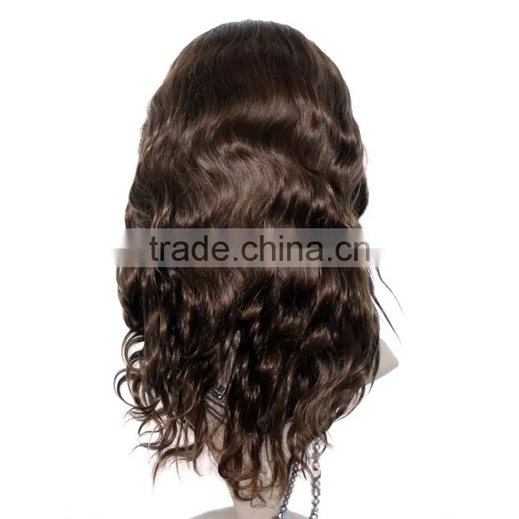 10 -24 inch 4# Body Wave Virgin Brazilian Hair Half Lace Front Wig