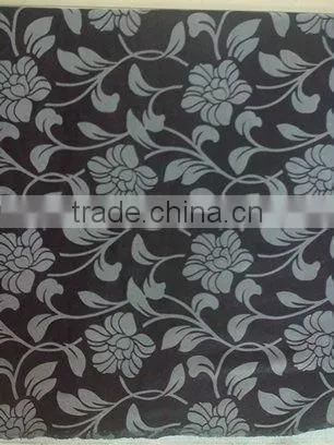 hot sale 100% polyester flock printing fabric with hot stamping for upholstery