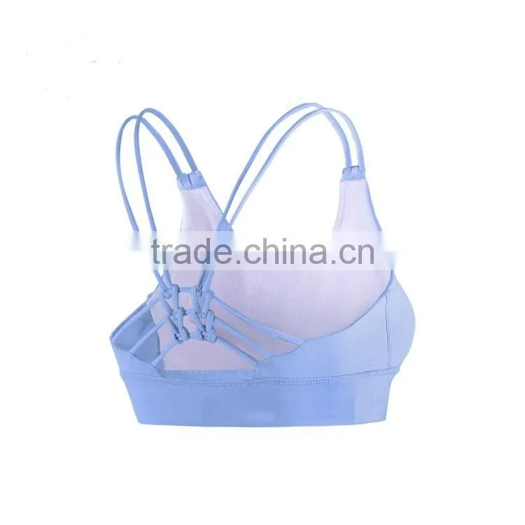 Women High Impact Strappy Cross Criss Gym Active Sports Bra