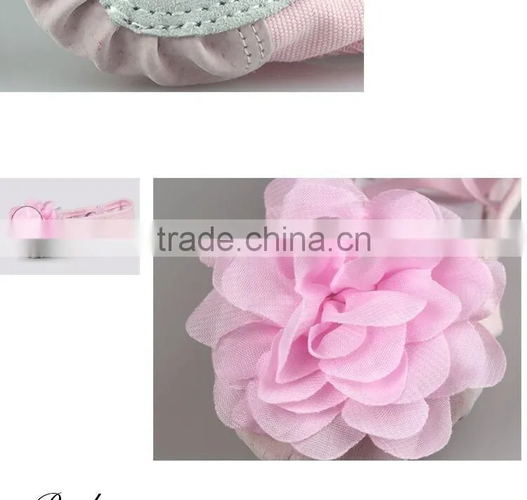 Big Flower Design Children Girls Soft Sole Ballet Shoes Canvas Ballet Dance Shoes For Kids