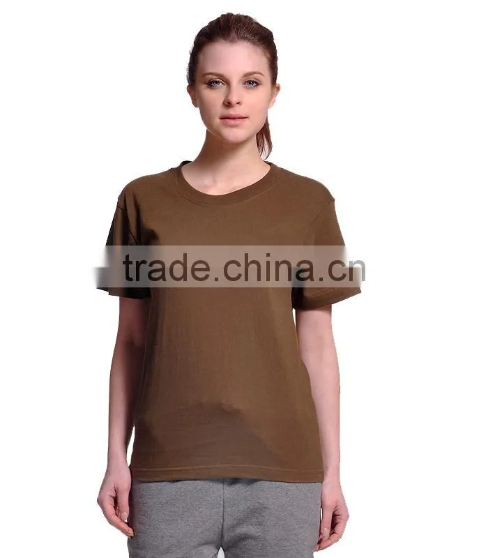 Women's apperal slim fit plain 100% cotton t shirt wholesale