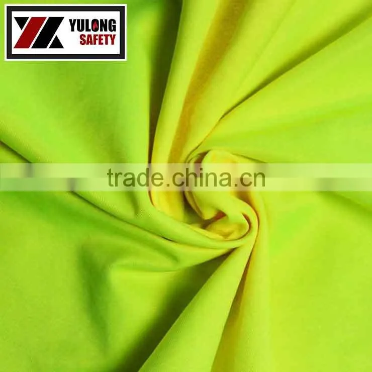 EN11612 EN20471 Fluorescent Yellow Flame Retardant Fabric For Warning Clothing