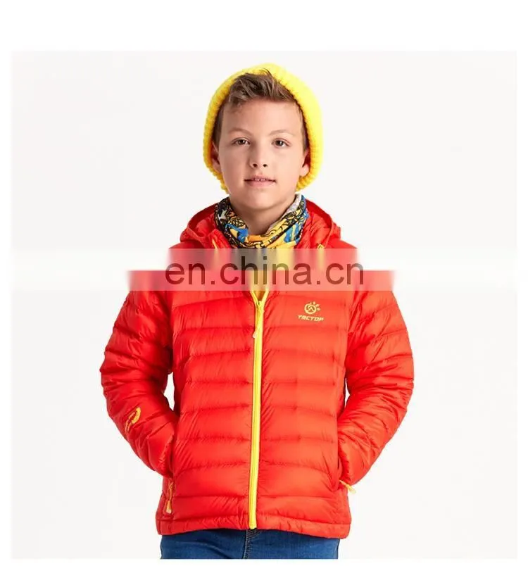 Winter comfortable 20D nylon ultralight kid down jacket with hood