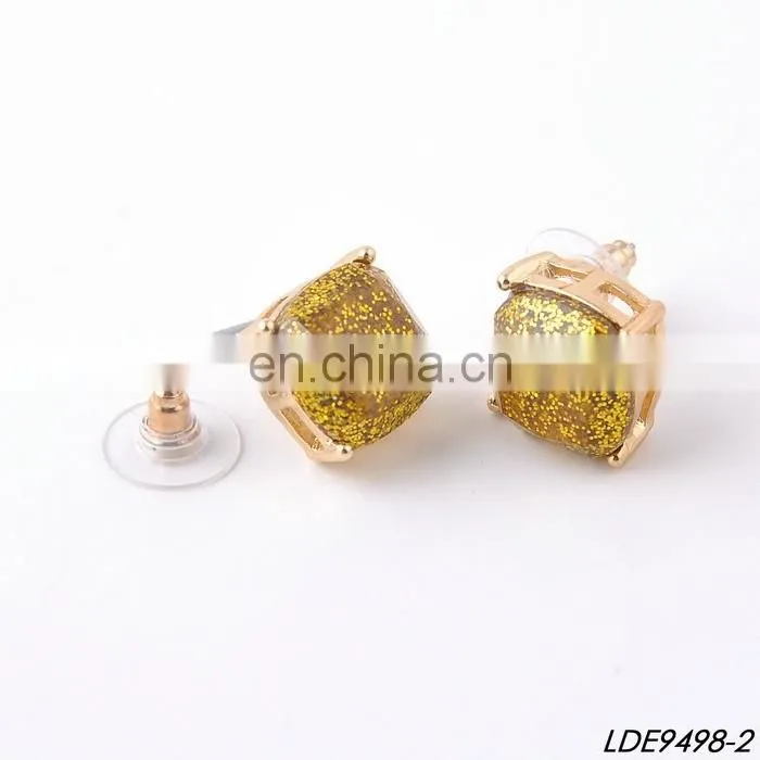 Star and moon studs square jakets earring