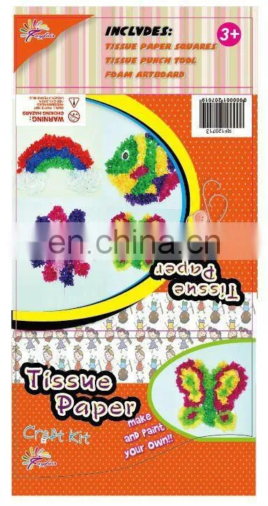 diy sticky paper craft/paper art/tissue paper toy
